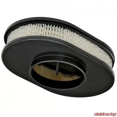 Trans-Dapt Performance 8-3/8 X 12 IN. OVAL ALUMINUM AIR CLEANER SET; PINSTRIPE MILLED- BLACK FINISH - 7460
