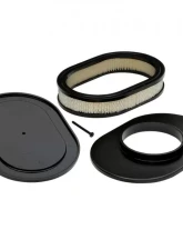 Trans-Dapt Performance 8-3/8 X 12 IN. OVAL ALUMINUM AIR CLEANER SET; PINSTRIPE MILLED- BLACK FINISH                                     - 7460 - Image 3