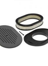 Trans-Dapt Performance 8-3/8 X 12 IN. OVAL ALUMINUM AIR CLEANER SET; PINSTRIPE MILLED- BLACK FINISH                                     - 7460 - Image 4
