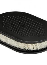 Trans-Dapt Performance 8-3/8 X 12 IN. OVAL ALUMINUM AIR CLEANER SET; PINSTRIPE MILLED- BLACK FINISH                                     - 7460 - Image 4
