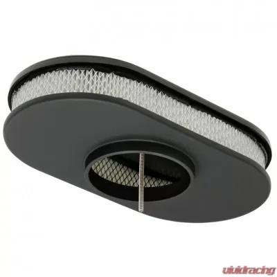 Trans-Dapt Performance 8-3/8 X 15 IN. OVAL ALUMINUM AIR CLEANER SET; PLAIN- BLACK FINISH - 7463