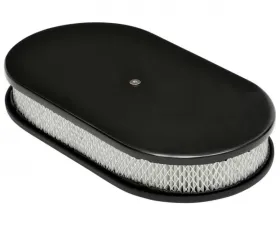 Trans-Dapt Performance 8-3/8 X 15 IN. OVAL ALUMINUM AIR CLEANER SET; PLAIN- BLACK FINISH