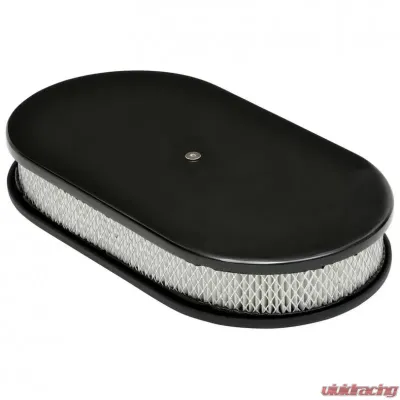 Trans-Dapt Performance 8-3/8 X 15 IN. OVAL ALUMINUM AIR CLEANER SET; PLAIN- BLACK FINISH - 7463
