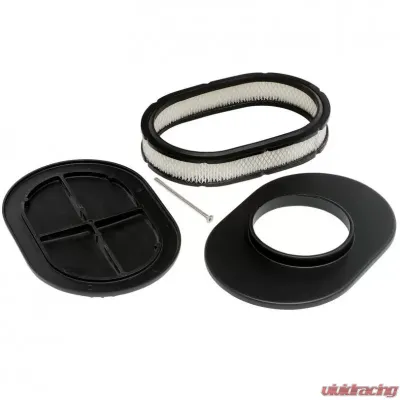 Trans-Dapt Performance 8-3/8 X 12 IN. OVAL, FINNED, CAST ALUMINUM AIR CLEANER SET- BLACK FINISH - 7466