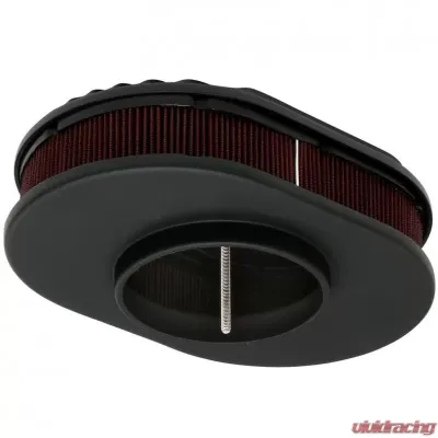 Trans-Dapt Performance 8-3/8 X 12 IN. OVAL, FULL-FINNED, CAST ALUMINUM AIR CLEANER SET- BLACK FINISH - 7467