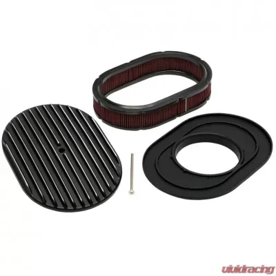 Trans-Dapt Performance 8-3/8 X 12 IN. OVAL, FULL-FINNED, CAST ALUMINUM AIR CLEANER SET- BLACK FINISH - 7467
