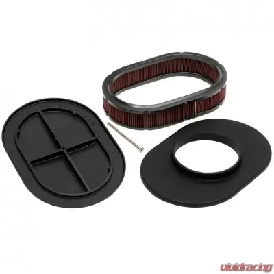 Trans-Dapt Performance 8-3/8 X 12 IN. OVAL, FULL-FINNED, CAST ALUMINUM AIR CLEANER SET- BLACK FINISH - 7467