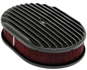 Trans-Dapt Performance 8-3/8 X 12 IN. OVAL, FULL-FINNED, CAST ALUMINUM AIR CLEANER SET- BLACK FINISH