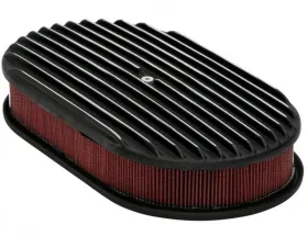 Trans-Dapt Performance 8-3/8 X 15 IN. OVAL, FINNED, CAST ALUMINUM AIR CLEANER SET- BLACK FINISH
