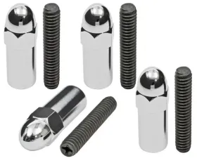 Trans-Dapt Performance 1-3/8 IN. TALL, STEEL ACORN-STYLE VALVE COVER STUDS; 1/4-20 THREAD- CHROME