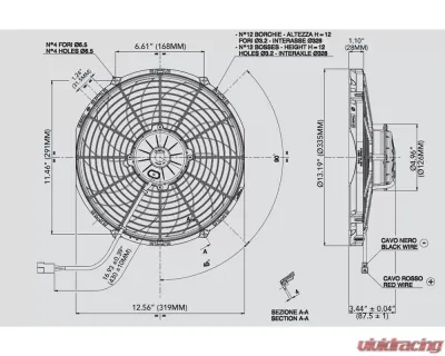 SPAL Electric Fan 1451 CFM | Puller Fan Design | Curved Style Blades - 30102029