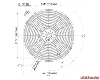 SPAL Electric Fan 1864CFM | Puller Fan Design | Curved Style Blades - 30102042