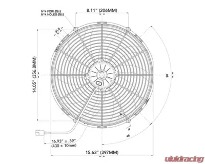 SPAL Electric Fan 2024 CFM | Puller Fan Design | Curved Style Blades - 30102049