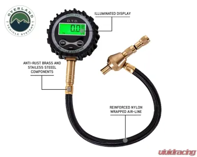 Overland Vehicle Systems Digital Tire Deflator with Valve Kit & Storage Bag Universal - 12020001