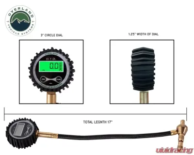 Overland Vehicle Systems Digital Tire Deflator with Valve Kit & Storage Bag Universal - 12020001