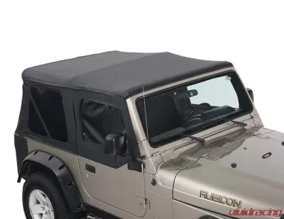 Overland Vehicle System Replacement Soft Top With Upper Doors Black Diamond Jeep Wrangler 1997-2006 - 14010135