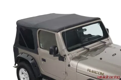 Overland Vehicle System Replacement Soft Top Without Upper Doors Black Diamond Jeep Wrangler 1997-2006 - 14010235