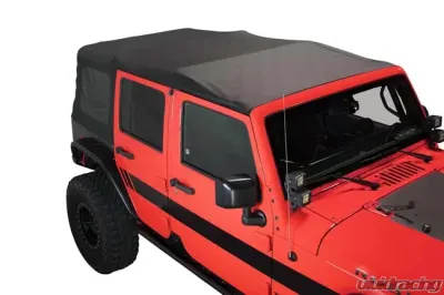 Overland Vehicle System Replacement Soft Top Black Diamond Jeep Wrangler JK 4 Door 2007-2009 - 14010435