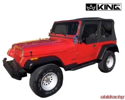 Overland Vehicle System Replacement Soft Top in Black Diamond Jeep Wrangler 1987-1995 - 14011235