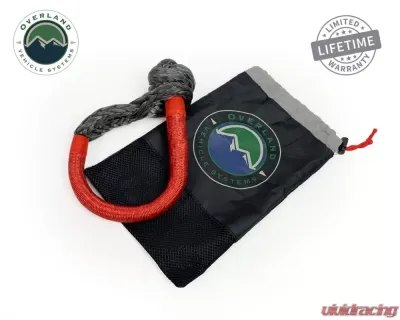 Overland Vehicle Systems 23 Inch Soft Shackle 5/8 Inch Diameter Combo Pack with Recovery Ring Black - 19-6580