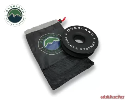 Overland Vehicle Systems 23 Inch Soft Shackle 5/8 Inch Diameter Combo Pack with Recovery Ring Black - 19-6580
