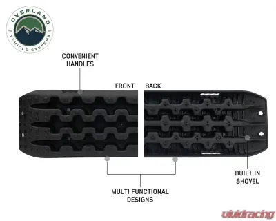 Overland Vehicle Systems Recovery Ramp with Pull Strap and Storage Bag, Black/Black - 19169910