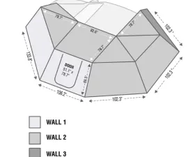 Overland Vehicle Systems 270 Degree Awning with Walls & Mounting Brackets, Driver Side