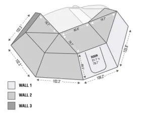 Overland Vehicle Systems Awning 270 Degree Awning and Wall 1, 2, & 3, W/Mounting Brackets Passenger Side Nomadic