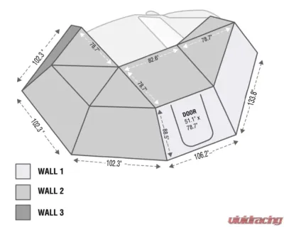 Overland Vehicle Systems Awning 270 Degree Awning and Wall 1, 2, & 3, W/Mounting Brackets Passenger Side Nomadic - 19549907