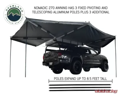 Overland Vehicle Systems Awning 270 Degree Awning and Wall 1, 2, & 3, W/Mounting Brackets Passenger Side Nomadic - 19549907