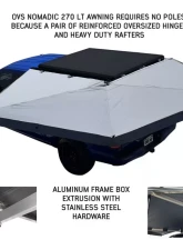 Overland Vehicle Systems Nomadic 270 LT Driver Side Awning with Bracket Kit, Gray                                     - 19559907 - Image 2