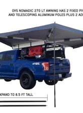 Overland Vehicle Systems Nomadic 270 LT Driver Side Awning with Bracket Kit, Gray                                     - 19559907 - Image 4