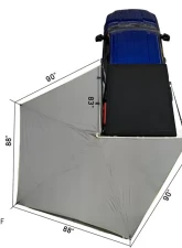 Overland Vehicle Systems Nomadic 270 LT Driver Side Awning with Bracket Kit, Gray                                     - 19559907 - Image 5