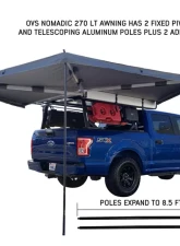 Overland Vehicle Systems Nomadic 270 LT Awning with Bracket Kit for SUVs and Trucks                                     - 19569907 - Image 2