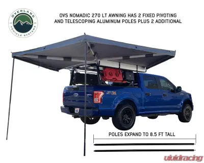 Overland Vehicle Systems Nomadic 270 LT Awning with Bracket Kit for SUVs and Trucks - 19569907