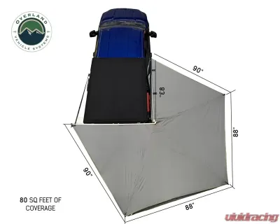 Overland Vehicle Systems Nomadic 270 LT Awning with Bracket Kit for SUVs and Trucks - 19569907