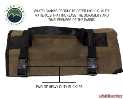 Overland Vehicle Systems Rolled Bag General Tools With Handle And Straps Brown 16 LB Waxed Canvas Canyon Bag Universal - 21079941