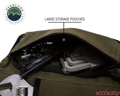 Overland Vehicle Systems Rolled Bag General Tools With Handle And Straps Brown 16 LB Waxed Canvas Canyon Bag Universal - 21079941