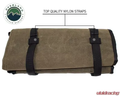 Overland Vehicle Systems Rolled Bag General Tools With Handle And Straps Brown 16 LB Waxed Canvas Canyon Bag Universal - 21079941