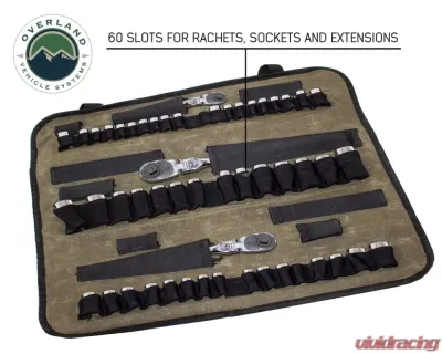 Overland Vehicle Systems Rolled Tool Bag Socket 16 lb Waxed Canvas Universal Fit - 21089941