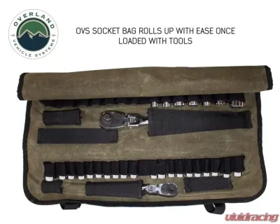 Overland Vehicle Systems Rolled Tool Bag Socket 16 lb Waxed Canvas Universal Fit - 21089941