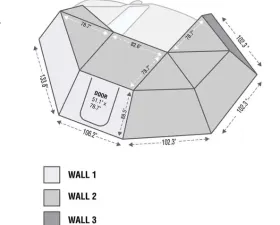 Overland Vehicle System Nomadic Awning 270 Side Wall 3 Dark Gray with Storage Bag