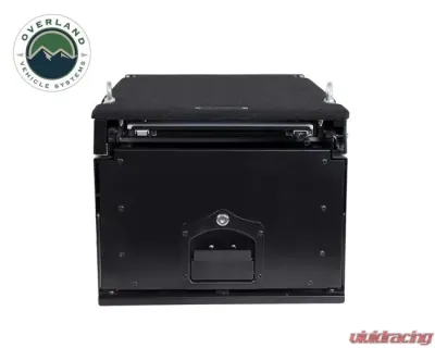 Overland Vehicle System Cargo Box with Slide Out Drawer, Black Powder Coat, 4WD Station Size - 21010201