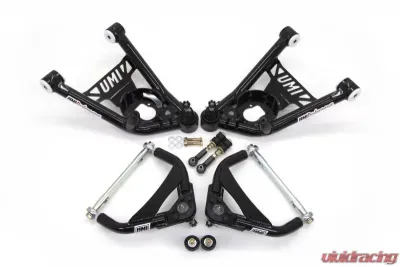 UMI Performance 1964-1972 GM A-Body Tubular Upper & Lower Front A-Arm Kit- Delrin Bushings - 403256-3-B