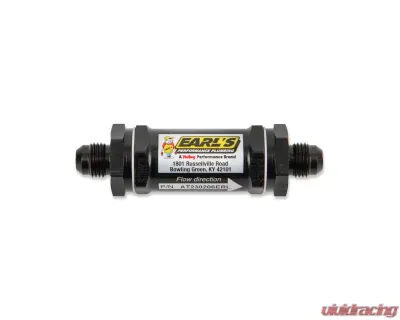 Earl's Performance BLACK ANO -6 AN 85 MIC SCREEN FUEL FILTER - AT230206ERL
