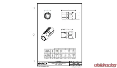Earl's Performance -10 ST. BLACK ANO SWIVEL-SEAL - AT800110ERL