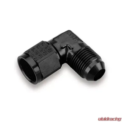 Earl's Performance BLACK ANO -12 90 DEG MALE TO FEMALE SWIVEL - AT921112ERL