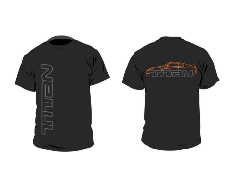 Titan Motorsports Black w/ Orange GTR Silhouette T-Shirts - TMS ACC-GTR-SML
