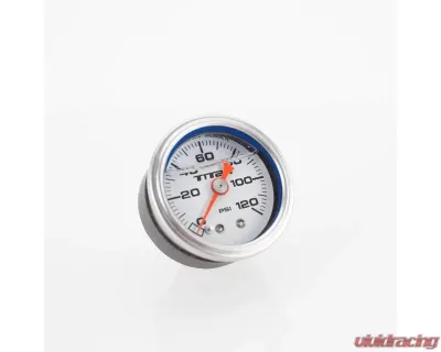 Titan Motorsports Pressure Gauge Liquid Filled 1-1/2in White 0-120 - TMS ENG-FPG.3