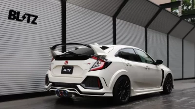 Blitz NUR-Spec Titanium & Carbon Red Exhaust System Honda Civic Type-R FK8 2019-2021                                     - 63174D - Image 2